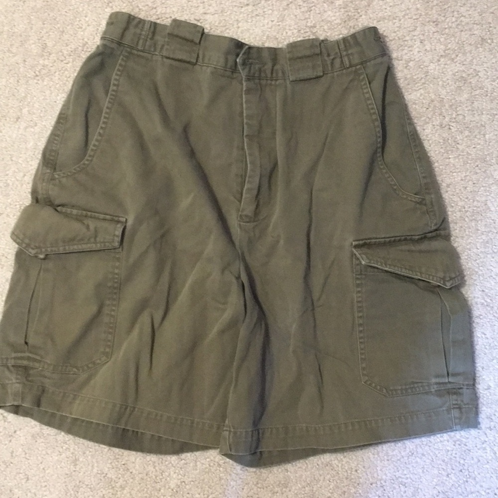 Army green cargo shorts
